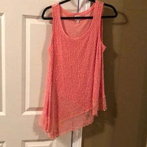 Summer top with mixed cotton knit